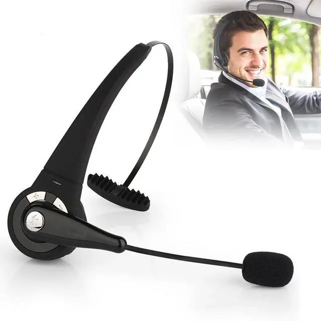 Alt view image 2 of 7 - Wireless Bluetooth Headset Noise Cancelling Over the Head Boom w/Mic For Trucker