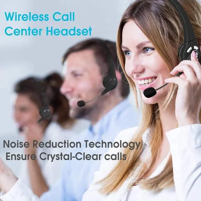 Alt view image 3 of 7 - Wireless Bluetooth Headset Noise Cancelling Over the Head Boom w/Mic For Trucker