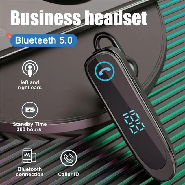 Alt view image 2 of 7 - Bluetooth 5.0 Earpiece Noise Cancelling Headphone Driving Trucker In Ear Headset black white