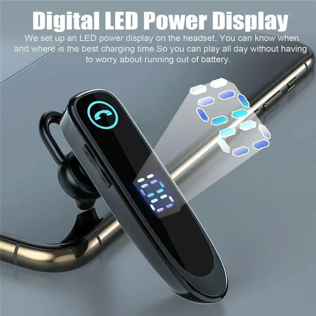 Alt view image 3 of 7 - Bluetooth 5.0 Earpiece Noise Cancelling Headphone Driving Trucker In Ear Headset black white