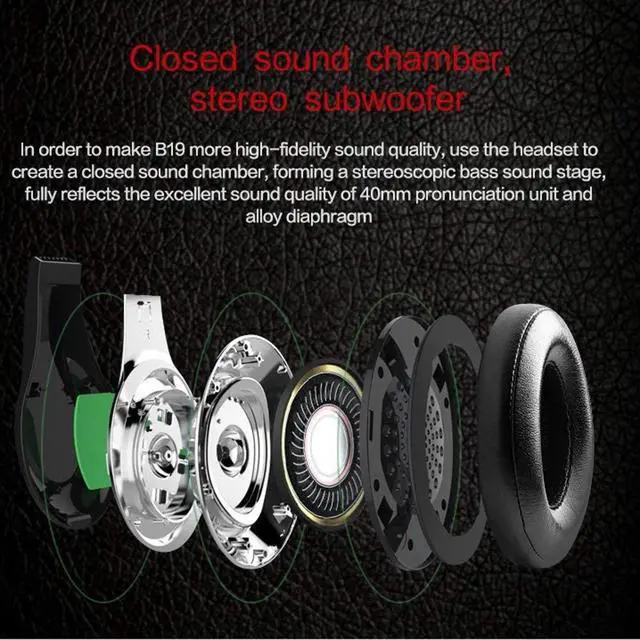 Alt view image 4 of 7 - Universal Bluetooth Headset Wireless Hi-Fi Stereo Foldable Headphones Earphones