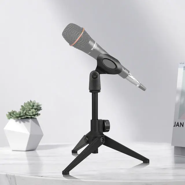 Alt view image 3 of 7 - Adjustable Desktop Microphone Stand Lift & Lock Mic Holder for Home Office Desk