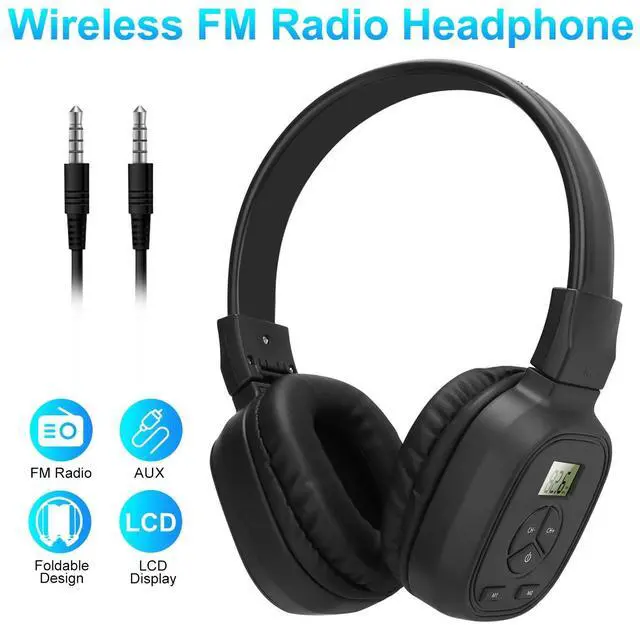 Main image of Portable FM Radio Headphones Wireless Reception Stereo Foldable Over-Ear Headset