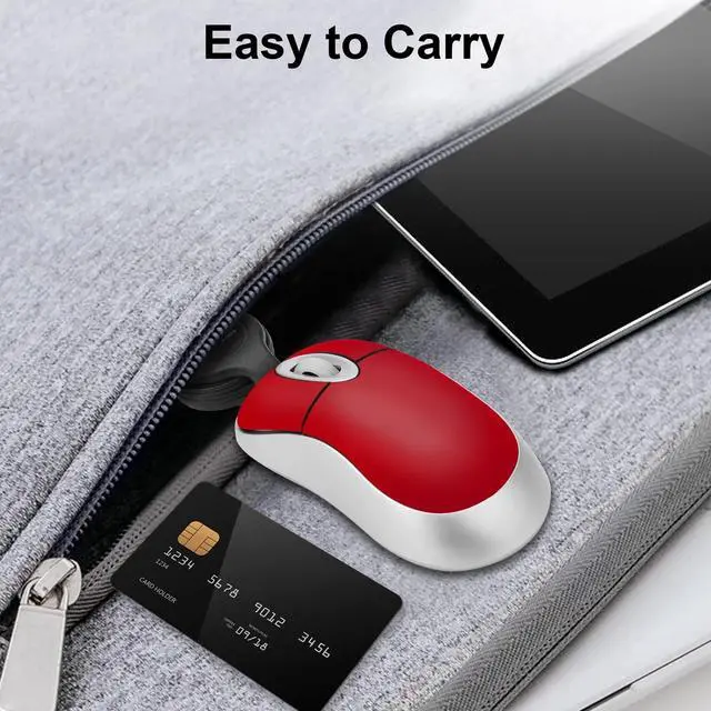 Alt view image 4 of 7 - USB C Optical Mouse Mini Wired Mice w/ Retractable Cable for PC Computer Laptop