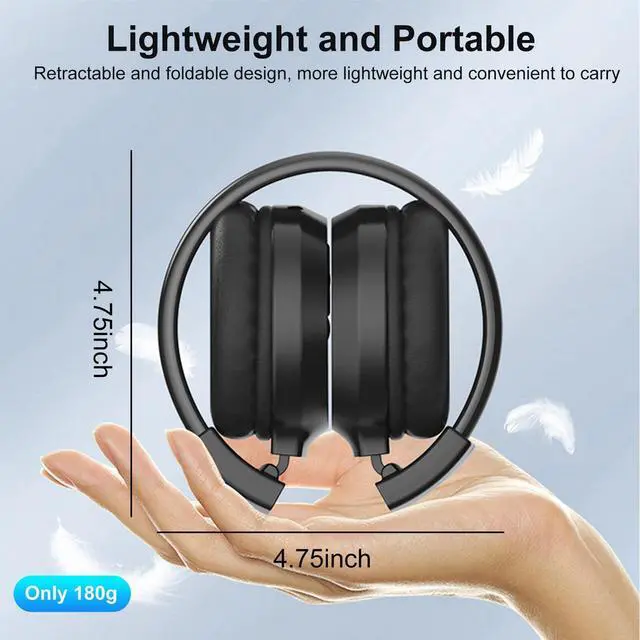 Alt view image 6 of 7 - Wireless FM Radio Headphones 3.5mm Rechargeable Foldable Over-Ear Stereo Headset