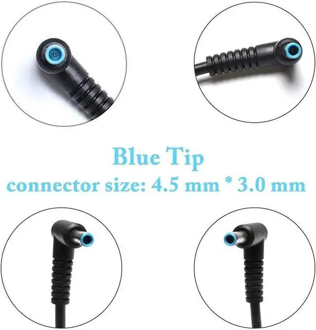 Alt view image 4 of 7 - 45W Blue Tip AC Adapter for HP Charger TPN-C125 HSTNN-LA40 HSTNN-DA40 854054-002