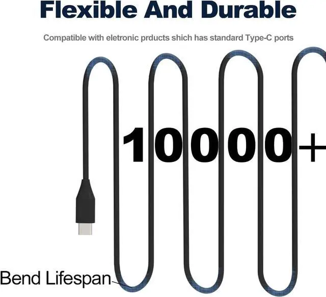 Alt view image 6 of 7 - 45W USB C Chromebook Charger Compatible for HP, Dell, Lenovo, Acer, Asus Samsung