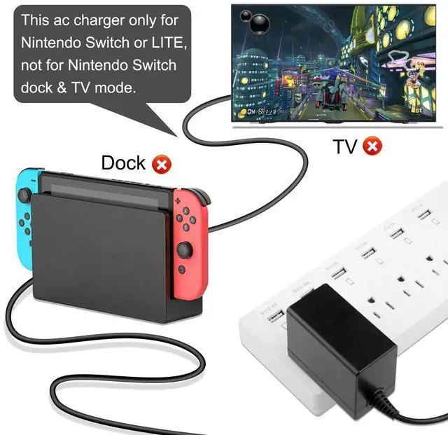 Alt view image 4 of 7 - Switch Fast Charger For Nintendo Switch/Lite Ac Adapter Power Supply Type-C Cord