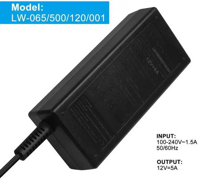 Alt view image 7 of 7 - 12V 5A 5.5mmx2.5mm AC-DC Power Supply Cord Adapter Charger PSU Mains LED Strip