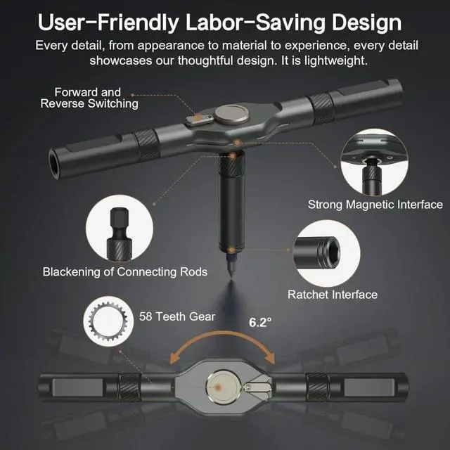 Alt view image 3 of 7 - 42 in 1 Magnetic Screwdriver Set, DIY Ratchet Screwdriver Set Multi Bit Magnetic