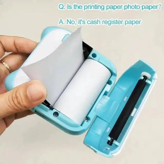 Alt view image 4 of 7 - Mini Pocket Portable Bluetooth USB Thermal Printer Paper Label Printing pink
