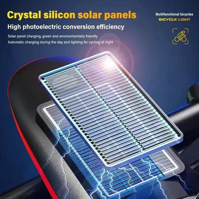 Alt view image 4 of 7 - Solar Power Bike Headlight Night Riding Bicycle for Road & Mountain Riding