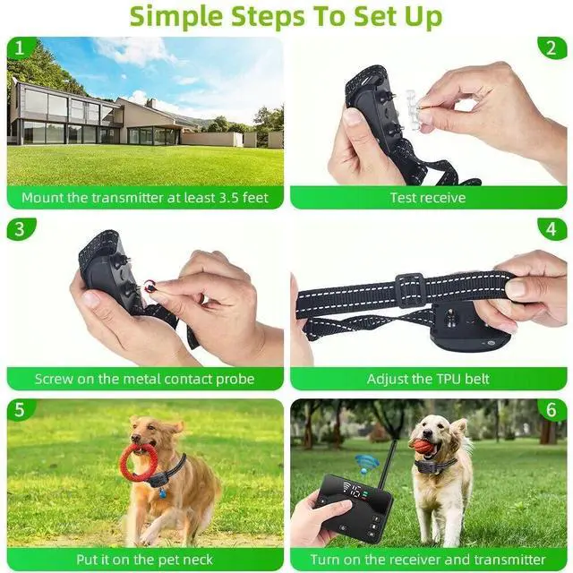 Alt view image 5 of 7 - Pet Dog Wireless Electric Fence Containment System Training Collar Shock