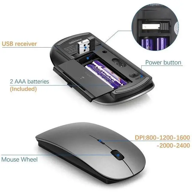 Alt view image 5 of 7 - Ultra Slim Wireless Keyboard and Mouse Combo, Silent Compact Keyboard Mouse Set
