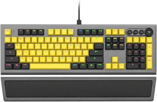 Main image of Mechanical Gaming Keyboard, Wired Keyboard Rainbow RGB Backlit