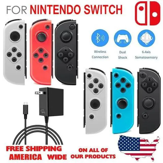 Alt view image 2 of 7 - Wireless Left&Right for Nintendo Switch Joypad Controllers AC Adapter Charger US