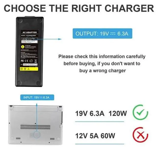 Alt view image 6 of 7 - 120W AC Adapter for Asus Laptop Charger A15-120P1A PA-1121-28 ROG GL551J GL553V