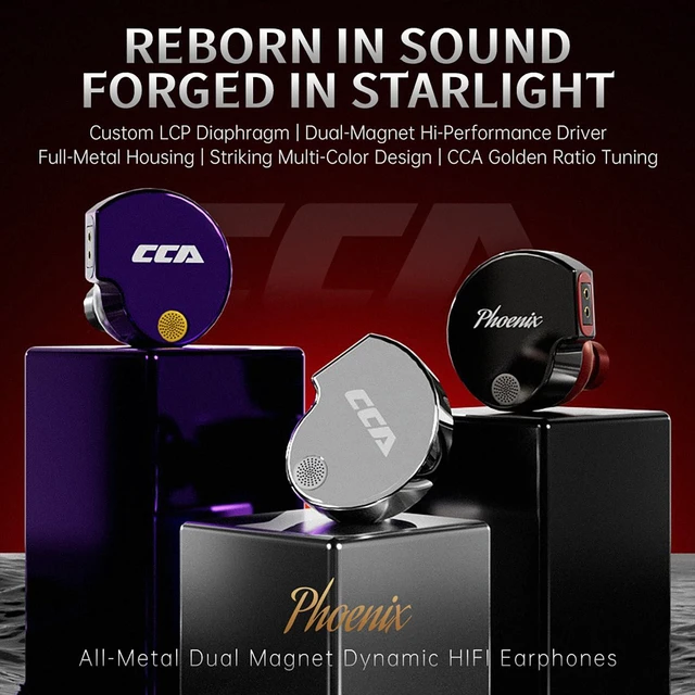 Alt view image 2 of 7 - Phoenix in-Ear Monitor Headphones, Dual-Magnet Dynamic Driver IEM with HiFi Clear Sound & Deep Bass, Full-Metal Professional Gaming Earbuds for Musicians, Singers, and Audiophiles(3.5mm Plug)