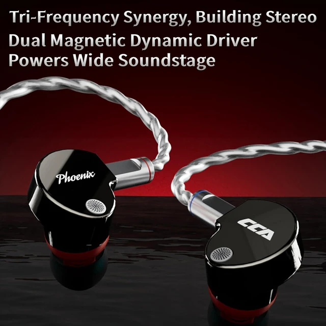 Alt view image 7 of 7 - Phoenix in-Ear Monitor Headphones, Dual-Magnet Dynamic Driver IEM with HiFi Clear Sound & Deep Bass, Full-Metal Professional Gaming Earbuds for Musicians, Singers, and Audiophiles(3.5mm Plug)