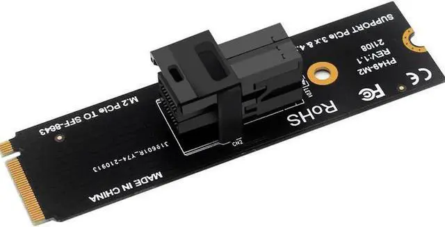 Alt view image 3 of 7 - U.2 to M.2 NVMe M-Key NVMe Adapter,M2 to Mini SAS SFF-8643 Expansion Card w/ SFF8643 to SFF-8639 PCIe SSD Adapter Cable for Mainboard Intel SSD 750 p3600 p3700 - 1.64FT