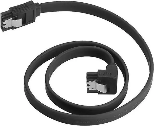 Alt view image 2 of 3 - SATA III 6Gbps 1x Straight Data Cable and 1x 90 Degree Angle Cable with Locking Latch for SATA HDD SSD drives (2Pack)