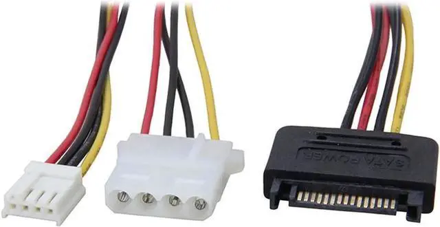 Alt view image 5 of 5 - SATA to 4Pin Power Splitter Cable - SATA to IDE LP4 and Floppy Drive Molex SP4 4-pin Female Adpater Y Cable - 8 Inches