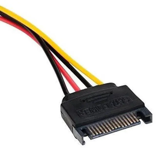 Alt view image 3 of 5 - SATA to 4 Pin Power Cable Adapter 3 Pack SATA 15 Pin Male to Molex LP4 Female Power Cable 7-inch