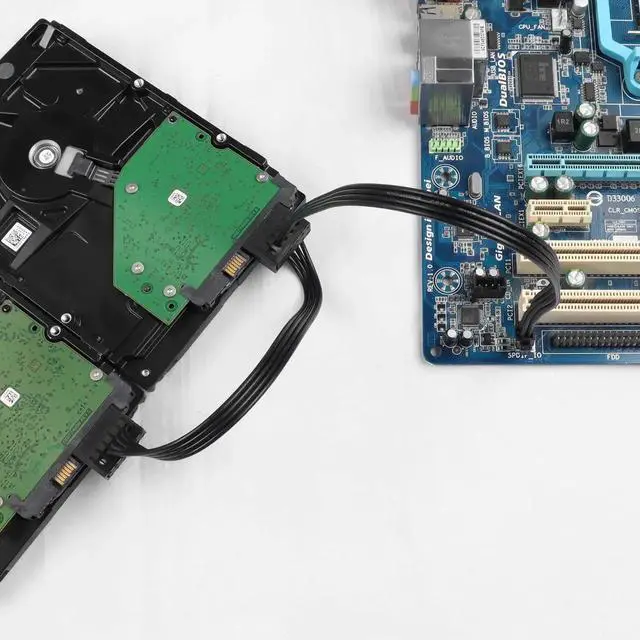 Alt view image 6 of 7 - Motherboard ATX Mini 4-Pin to 2X Right-Angle 15 Pin SATA Power Splitter Cable Apply for HDDSSDOptical Drives Sata Power Cable 45cm, 2-Pack