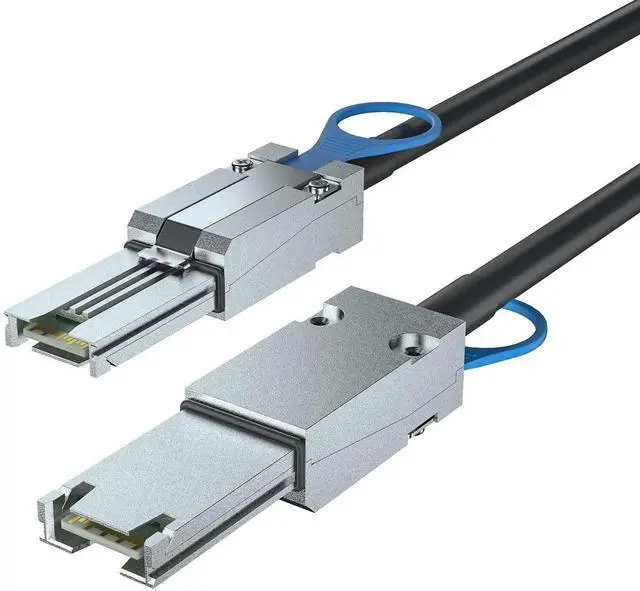 Main image of SFF-8088 to SFF-8088 External Mini SAS HD Cable, 3G/6Gbps SAS2.0 26Pin Hybrid Cable Attached SCSI for Raid, DAS, and Servers, 100-Ohm, 0.5-m(1.6ft)