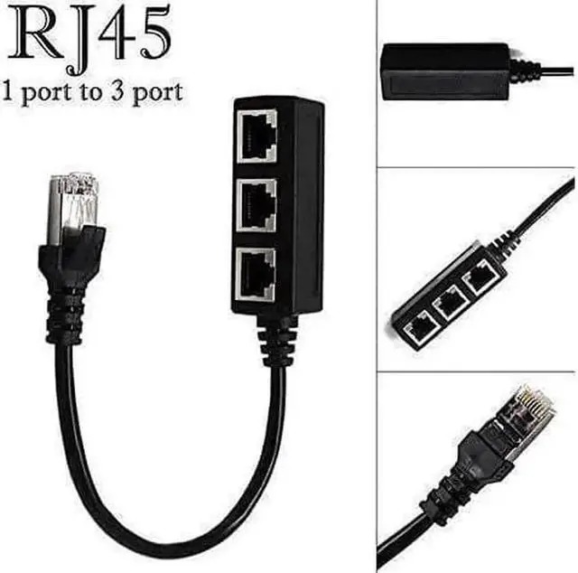 Alt view image 3 of 5 - RJ45 Ethernet Splitter Cable Minriu RJ45 Y Splitter Adapter 1 to 3 Port Ethernet Switch Adapter Cable for CAT 5/CAT 6/CAT 7