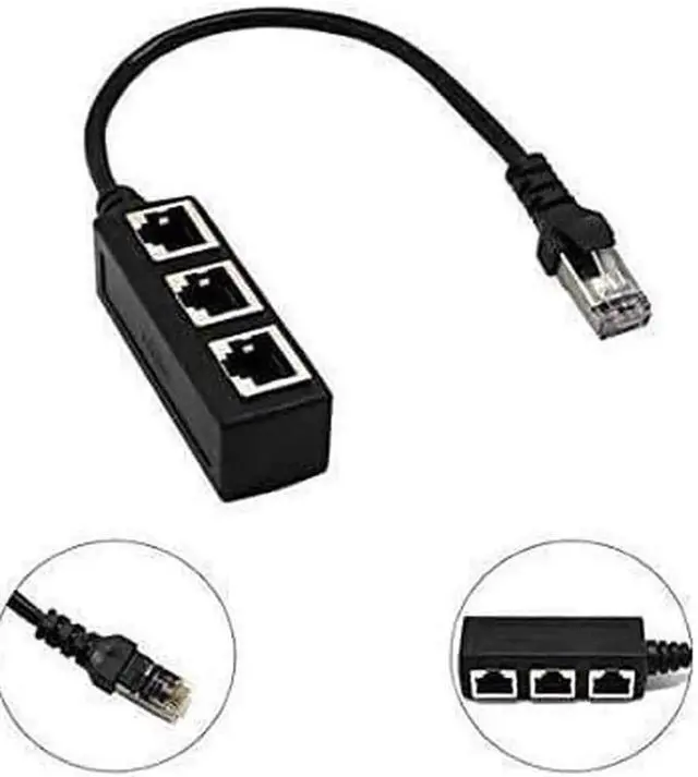Alt view image 2 of 5 - RJ45 Ethernet Splitter Cable Minriu RJ45 Y Splitter Adapter 1 to 3 Port Ethernet Switch Adapter Cable for CAT 5/CAT 6/CAT 7