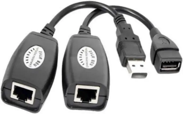 Main image of LAN Cable Computer RJ45 Cable USB Extension Extender Adapter Up To 150ft Using CAT5 RJ45 LAN Cable