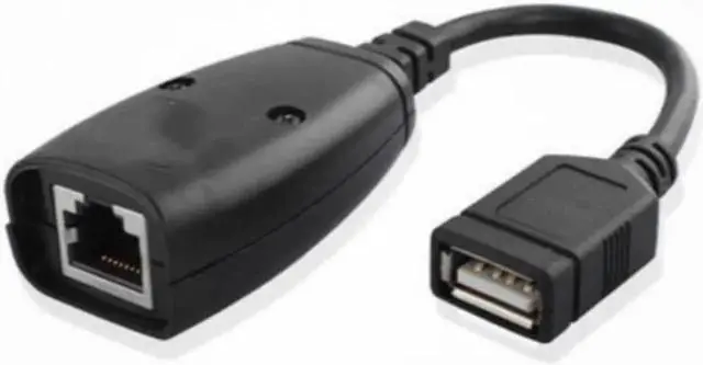 Alt view image 2 of 3 - LAN Cable Computer RJ45 Cable USB Extension Extender Adapter Up To 150ft Using CAT5 RJ45 LAN Cable