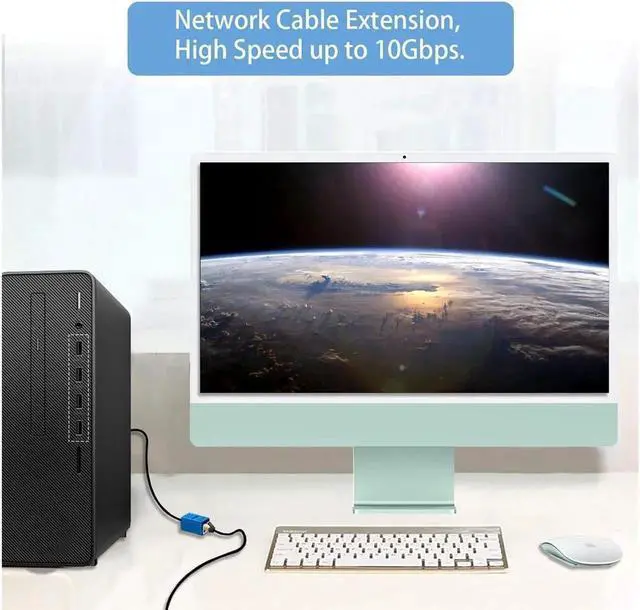 Alt view image 6 of 6 - RJ45 Coupler Ethernet Extension Connector Cat7 Cat6 Cat5e Ethernet Coupler Female to Female(Blue 5 Pack)