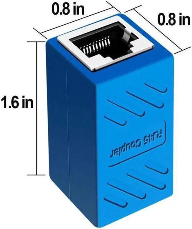 Alt view image 4 of 6 - RJ45 Coupler Ethernet Extension Connector Cat7 Cat6 Cat5e Ethernet Coupler Female to Female(Blue 5 Pack)