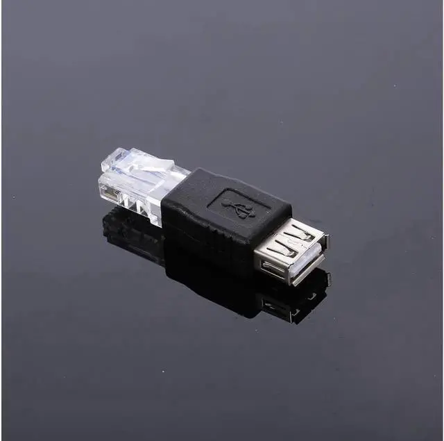 Alt view image 6 of 6 - USB to RJ45 Adapter USB2.0 Female to Ethernet RJ45 Male Plug Adapter Connector