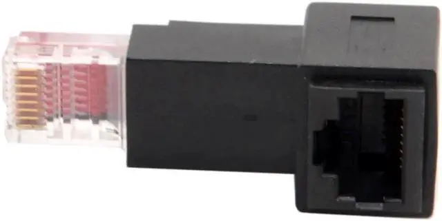 Main image of Up Angled 90 Degree 8P8C FTP STP UTP Cat 5e Male to Female Lan Ethernet Network Extension Adapter