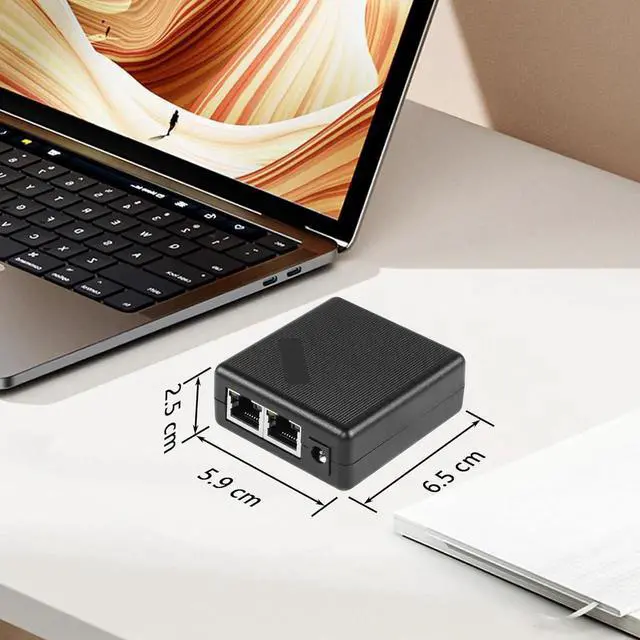 Alt view image 7 of 7 - Gigabit Ethernet Splitter RJ45 Network Splitter 1 to 2 1000Mbps with DC Power Supply Adapter for Computer, Hub, Switch, Router, ADSL, Set-top Box, Digital TV, etc