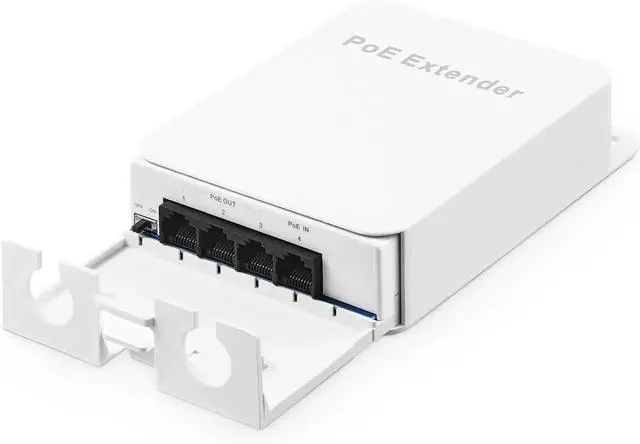 Main image of Outdoor PoE Passthrough Switch - 1 In 3 Out Extender, IEEE802.3af/at Powered, 100Mbps Ethernet, Wall Mount Waterproof Plug and Play