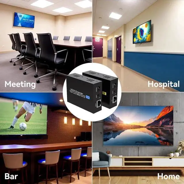 Alt view image 7 of 7 - 400Ft HDMI Extender Over Ethernet Cat5 or 6 Adapter Balun 120m with Loop Output and Automatic EDID Functions Support 1080P60Hz 3D Full HD Transmitter and Receiver