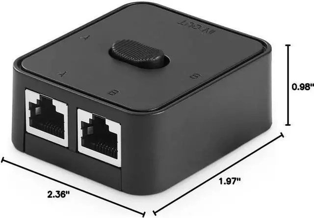Alt view image 7 of 7 - Gigabit Network Switcher, Passive Ethernet Selector, in/Out to A or B Network, Bidirectional Manual Switcher, No Power Required