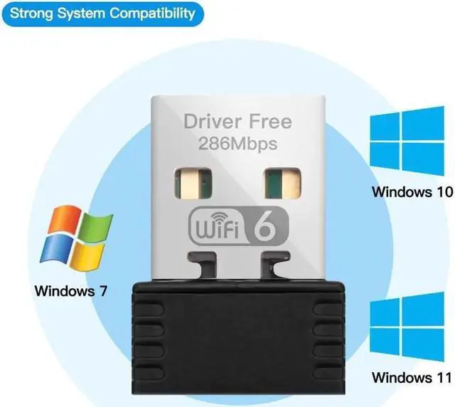 Alt view image 3 of 5 - Mini USB WIFI 6 Network Card 2.4GHz USB Dongle Wi-Fi Lan Adapter 802.11ax Driver Free For PC Laptop Windows 7 10 11