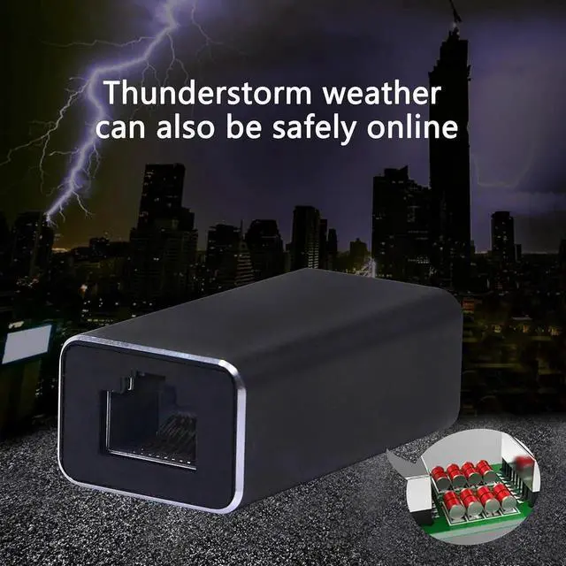 Alt view image 3 of 7 - RJ45 LAN Coupler Adapter Surge Thundering Protector Gigabit 1000Mbs Ethernet Extender Connector for Cat7 Cat6 Cat5e Female to Female (Black)