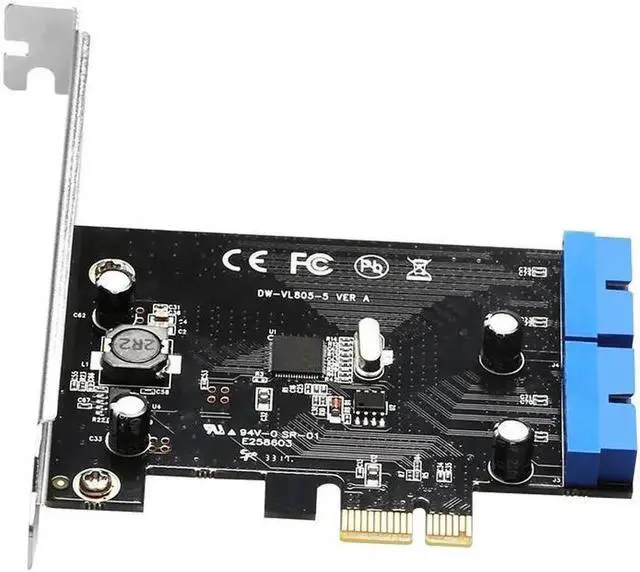 Alt view image 4 of 6 - Super Speed PCI Express to Dual 20 Pin USB 3.0 Controller Card PCI-E X1 to 2 Ports USB 3.0 Header With Low Profile Bracket