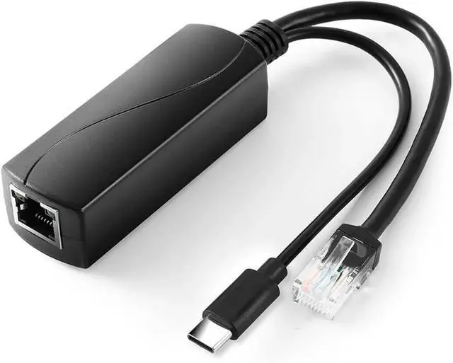 Main image of Type C PoE Splitter 5V 2.4A Output, IEEE 802.3af Standard 10, 100Mbps for Type C RJ45 Port Power Over Ethernet Type C Splitter Adapter
