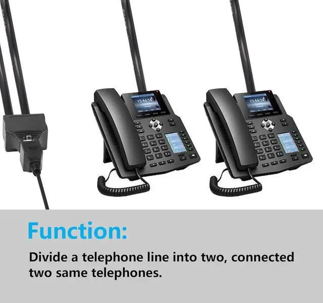 Alt view image 4 of 7 - Phone Jack Splitter RJ11 Male to 2 Female 6P6C Telephone Inline Coupler Telephone Extension Adapter for Landline Fax Machine 2 PCS (M/F)