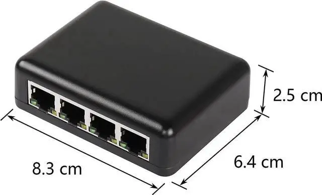 Alt view image 7 of 7 - RJ45 Network Splitter Adapter Gigabit,1000Mbps Ethernet Cable Splitter, RJ45 Network Extension Connector,Four Devices Share The Internet at The Same Time (Black Gigabit 1 to 4)