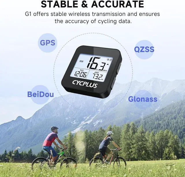 Alt view image 4 of 7 - CYCPLUS GPS Bike Computer, Wireless Cycling Computer with Automatic Backlight, Bicycle Speedometer Odometer with Waterproof and Lager Battery, Provide Professional Data Analysis