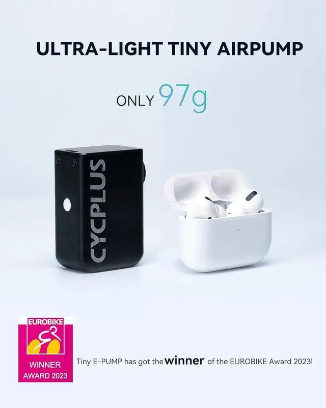 Alt view image 2 of 7 - CYCPLUS AS2 Tiny Pump Bike Pump Portable Ultra-Mini 100PSI Electric Bicycle Pump Type-C Rechargeable Battery, No Pressure Display(Winner of The EUROBIKE Award 2023)