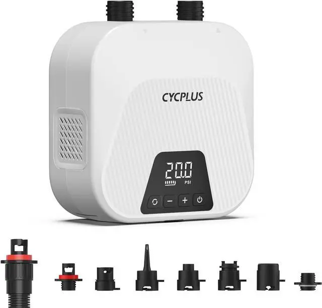 Main image of CYCPLUS 20PSI High Pressure Smart SUP Air Pump, Rechargeable Battery-Powered, Intelligent Dual Stage Inflation & Deflation, Auto-Off Air Pump for Stand Up Paddle Boards,Surfing Kite, Tent, Mattress
